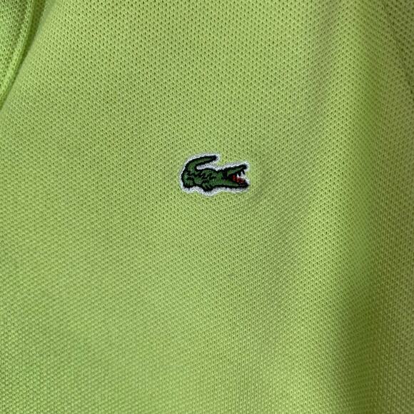 Lacoste Sleeveless Cotton Mini Piqué Polo Shirt Neon Green Women’s 36 Preppy - Picture 4 of 11